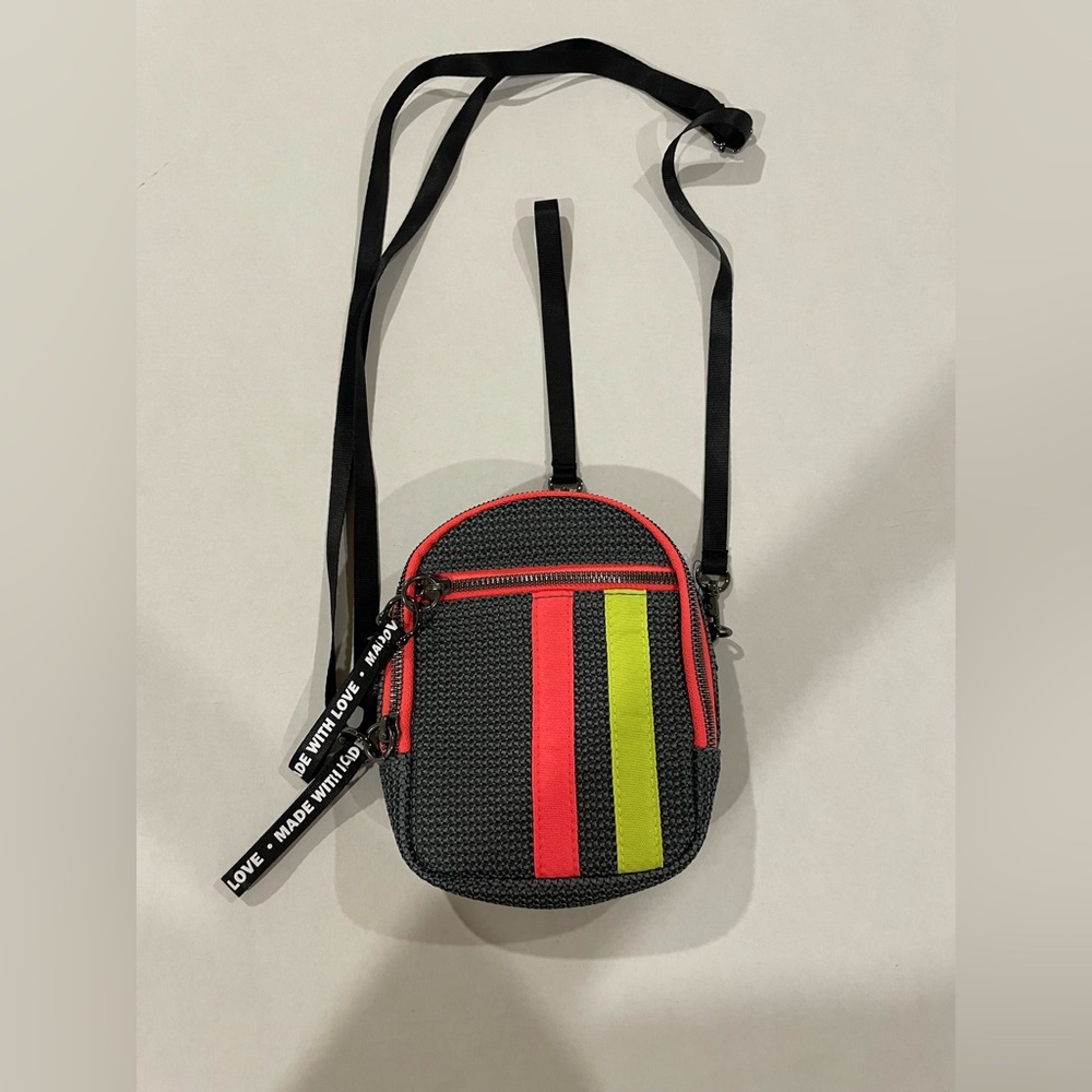 Chic Black Belt Bag with Neon Accents new without tag